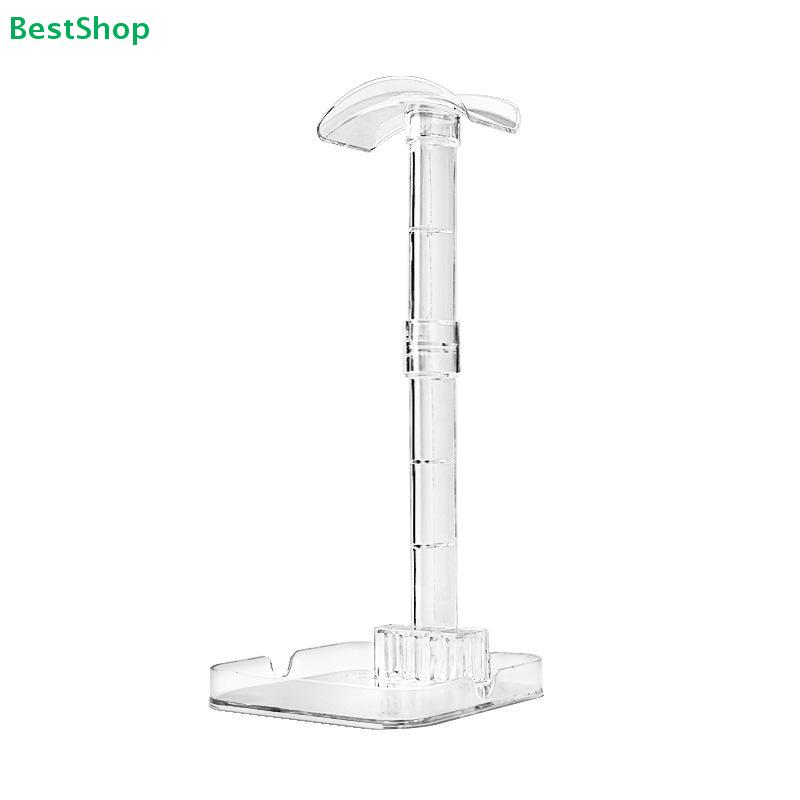 Clear Acrylic Headphone Stand with Phone Holder - Desktop Organizer for Gaming Headsets and Smartphones