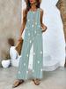 European and American new 1D printing women's fashion sleeveless trousers suit spring and summer women's suit
