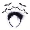 Gothics Sequins Bat Hairband for Adult Kids Cosplay Party Costume Day of the Death Bat Headpiece Halloween Accessories
