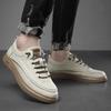 Cowhide White Shoes Men's 2025 Spring and Autumn New Sports and Leisure Board Shoes, Genuine Leather Soft Soled Leather Shoes