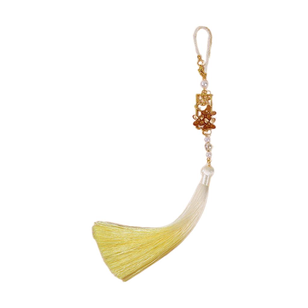 Chinese Style Brooch for Traditional Clothing Handmade Cheongsam Pendant with Long Fringes Waist Hanging Ornament