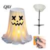 Halloween Party Decorations Decoration with 8-Mode Remote Control LED Light, Ghost Candy Bowl Multi-mode Lighting Tripod Stand, Cute Holder for
