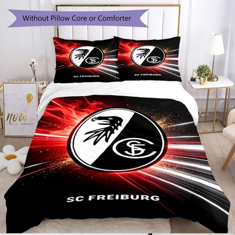 3pcs Duvet Cover Set (1*Duvet Cover + 2*Pillowcase, Without Core), SC Freiburg Print Soft All‑Season Bedding Set, Home Bedroom Decor Gift