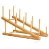 Сушилка для посуды из бамбука 5 ярусов Подставка для сушки посуды Органайзер для художественных принадлежностей Держатель для крышек кастрюль Школа/Офис
