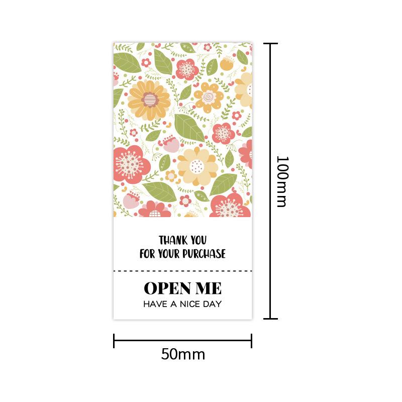 50 наклеек/в упаковке, Свежие маленькие цветочные наклейки, Наклейки «Спасибо», Коробка-самолетик, Запечатывающие наклейки, Упаковка для подарочной коробки, Декорация, Самоклеящиеся этикетки