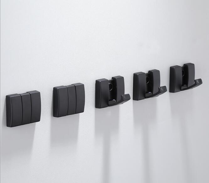 Tuqiu Черный крючок для халата Складная антикварная вешалка для одежды Вешалка для полотенец Алюминиевый кухонный крючок Дверная вешалка для настенного монтажа