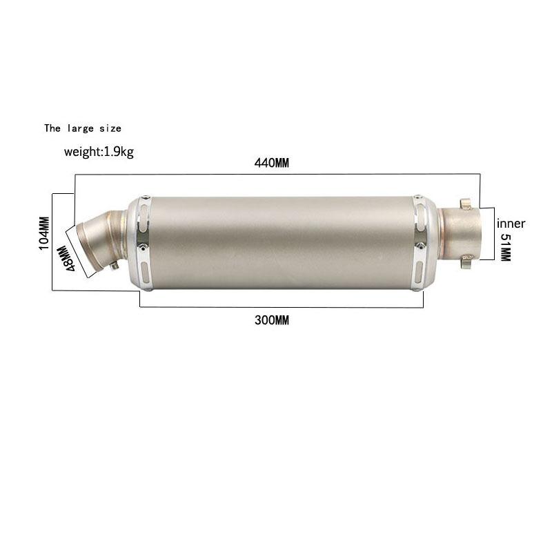 Universal 51mm motorcycle exhaust Jicun muffler motorcycle exhaust belt, suitable for Yamaha PCX125 FZ1N Z900 CBR500R R6 R25 R3