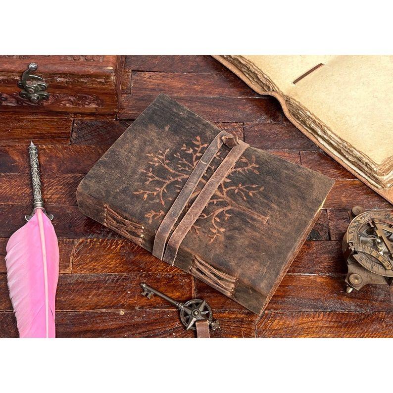 Кожаный журнал «Дерево жизни»: Ручной работы Викканский Гримуар, Книга Теней Небесный Кожаный Журнал Книга Заклинаний Колдовской Подарок Журнал Ведьмы