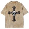 Уличный тренд с принтом крест-череп модная женская футболка свободная унисекс с коротким рукавом летняя распродажа ретро