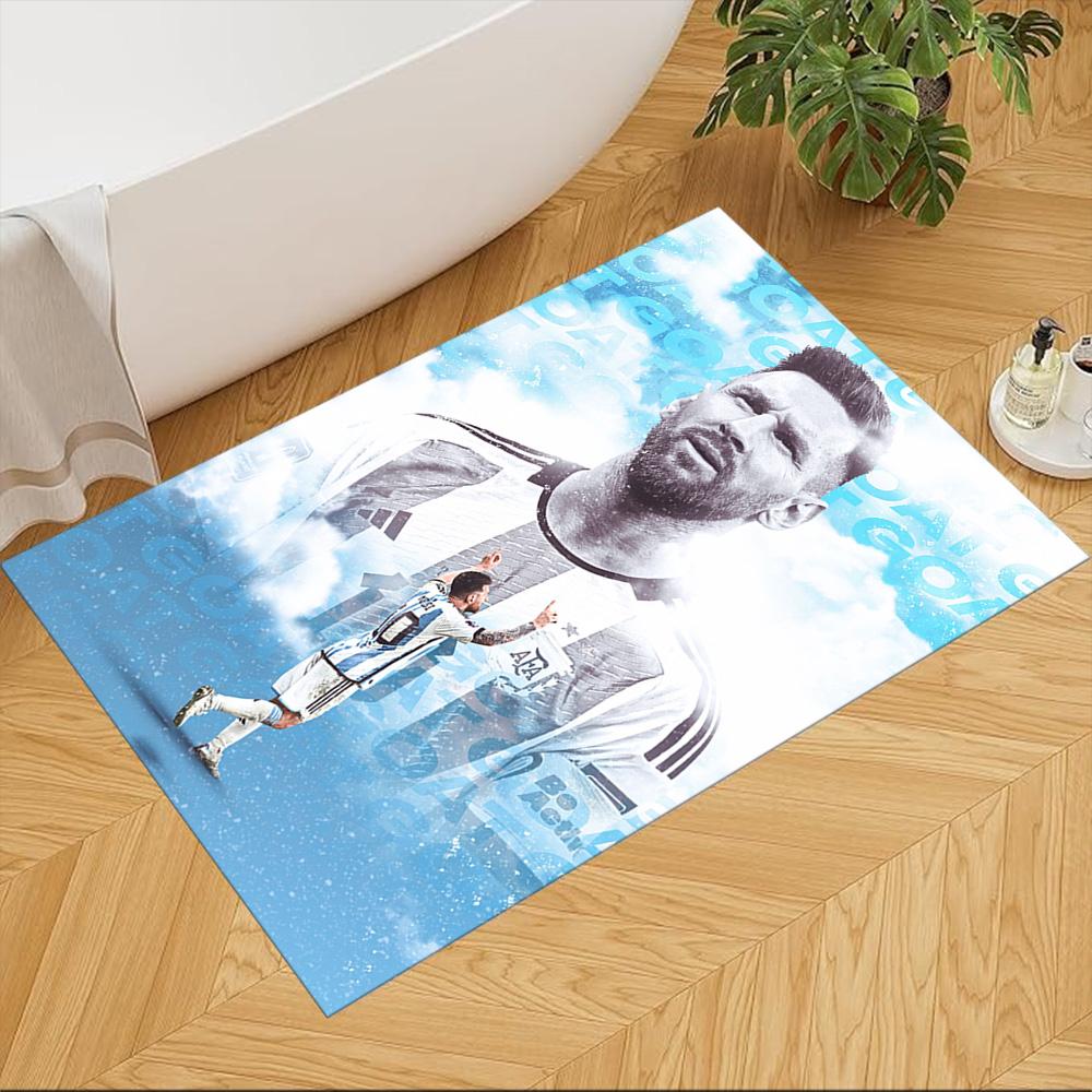Football Messi Floor Mat Design for Decorate room Living Rooms Hallway Entryway Anti-slip Rug Anime Office Decor Wedding Party Gift