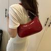 Textured Glossy Patent Leather Shoulder Armpit Bag Women's New Fashionable Versatile Commuter Messenger Small Square Bag