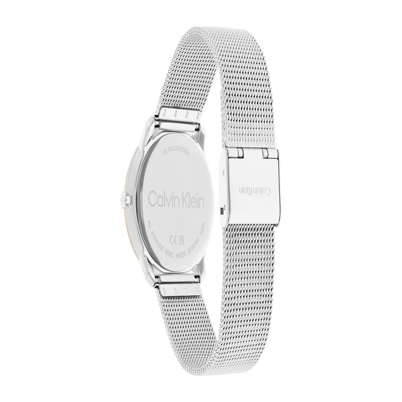 CALVIN KLEIN Eternal Series Watch Quartz Movement Stainless Steel Strap White Dial Women's Watch Available Gift Box Simple Steel Chain 25200157