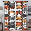 Cute Illustration Blackout Curtains for Living Room Window Curtain Shades Partition Tulle for Bedroom Curtains 2 Pieces Kitchen