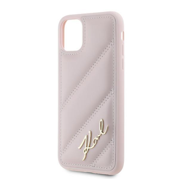 Etui do iPhone 11 Karl Lagerfeld Diagonal Quilted Hardcase Różowe