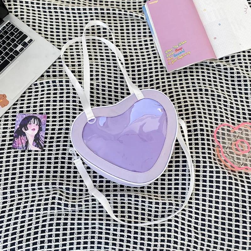 Прозрачная сумка Itabag в форме сердца для женщин, сумка через плечо для школьной формы JK, кошелек и сумка для девочек