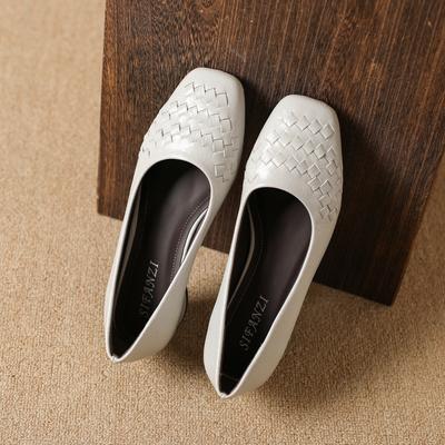 Модные французские ретро плетеные 2025 Новая мода неглубокие женские туфли