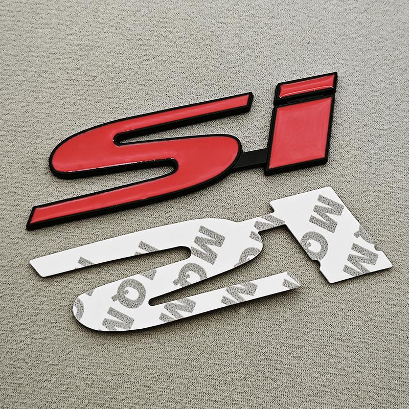 3D Metal Car Styling SI Logo Badge Chrome Sticker Front Grille Emblem For Honda Civic Accord Etc Automobile Accessories akp256