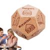 12-Sided Wooden Decision Dice for Date Night Christmas Stocking Stuffer Gift for Couples Food Choice Game for Valentine's Anniversary