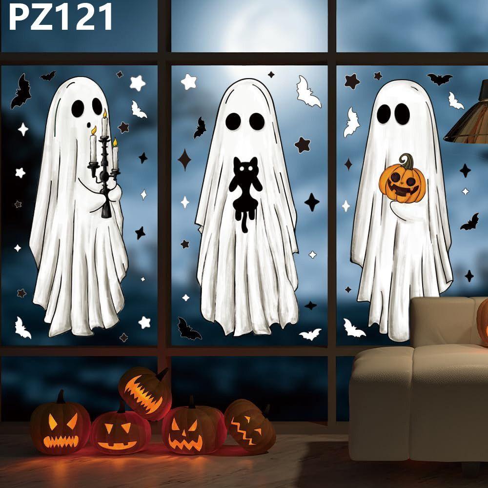 Cartoon Ghost Static Sticker Multicolor Window Stickers Ghost Stickers Shopwindow Ornament