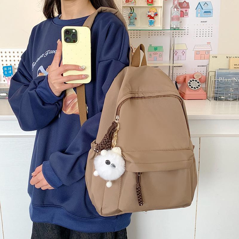 Schoolbag Japanese college style junior high school student schoolbag new large capacity solid color high school student backpack trend student