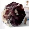 Постер фильма Ходячие мертвецы Автоматический Открывающийся/Закрывающийся Модный Зонт Милый Зонт с Милым Дизайном, Портативный Компактный 3-Складной Зонт для Мужчин и Женщин