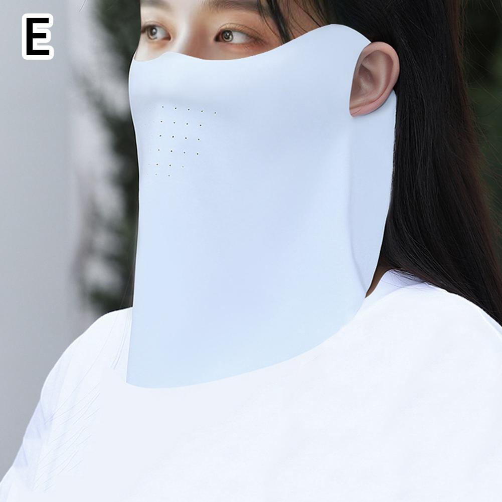 Летняя солнцезащитная маска из ледяного шелка, бесследная защита для лица, шеи, анти-УФ-лучей, дышащая маска для лица для езды на велосипеде, вождения, бега
