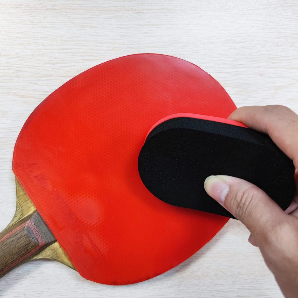 PATIKIL Table Tennis Rubber Ping Pong Cleaning Paddle Racket Black Cleaner, 2-Piece Sponge, Cleaner, Care, Soft, Red,