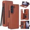 Case for Samsung Z Fold 7 6 5 4 3 Multi-functional Flip Cover with Card Slot and Pen Slot Protector Tough Case Anti-Fingerprint