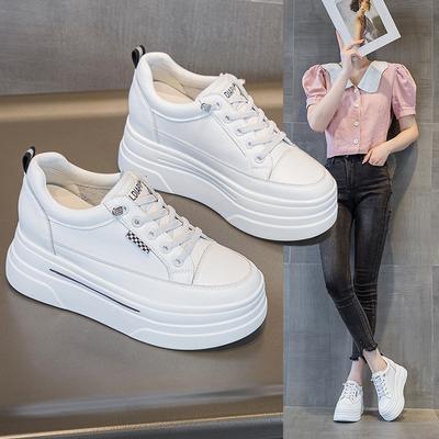 Женская обувь маленькая новая на толстой подошве с внутренней высотой увеличение повседневная на танкетке низкий верх мягкий ремень универсальная обувь