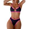 Женский летний сексуальный купальник-бикини с разрезом и подтяжками, однотонный, тонкий