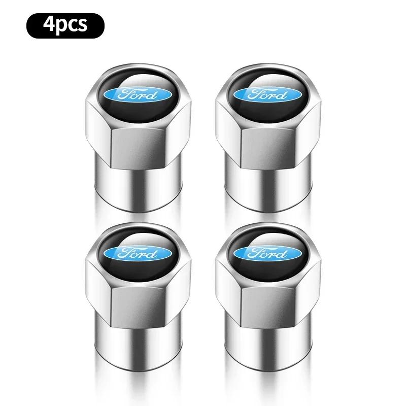 New 2026 Car Sticker 4pcs Car Wheel Air Valve Stem Cover Caps For Ford Focus Fiesta Ranger Mondeo Escort Falcon Flex S-MAX Kuga