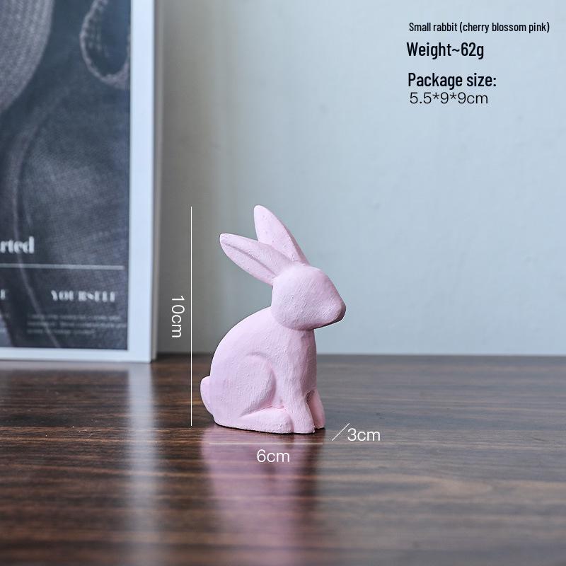 Nordic Wooden Rabbit Figurine - Home Décor for Wine & TV Cabinets, Entryway Gift