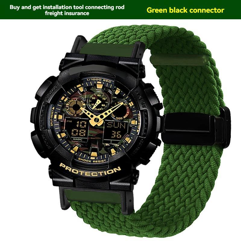 Для часов Casio с магнитной нейлоновой ремешком 16 мм для активного отдыха G-SHOCK GA110 100 120 GA900 GA2100 DW-5600 GW-B5600 GW-M5610 Спортивный ремешок