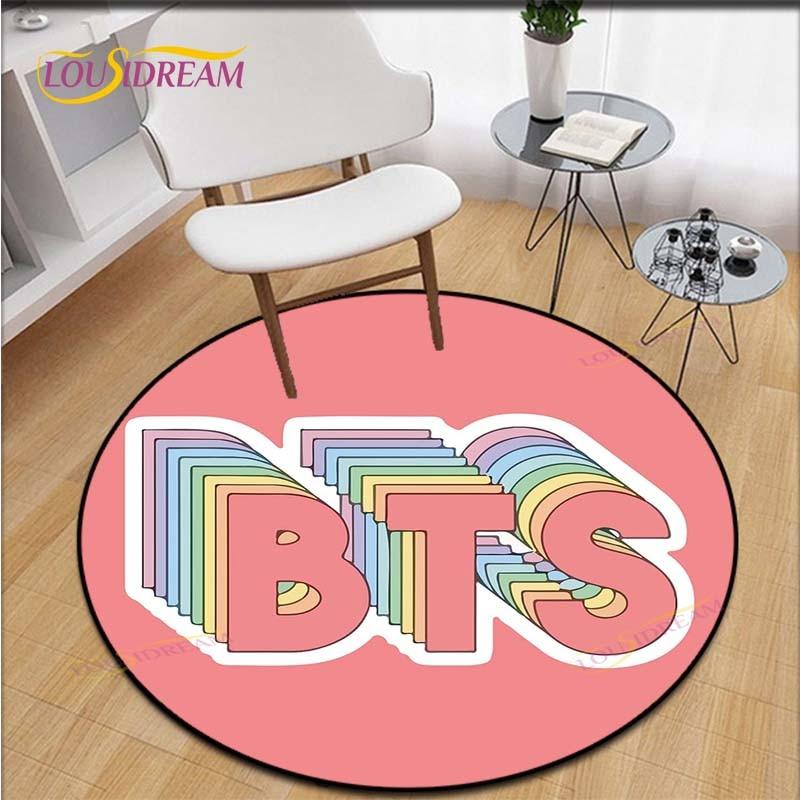 Новейший Kpop Bangtan Boys Круглый детский ковер Простота Новейший узор Детский фланелевый ковер Ковер с отпечатками рук для малыша
