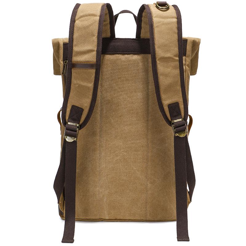 Vintage Canvas Backpack Men'S Large Capacity Backpack Outdoor Travel Waterproof Computer Storage Bag