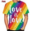 Fashion 3D Printing Rainbow Graphic T-shirts Hip-hop Streetwear Casual Round Neck Short Sleeve Men's T-shirts