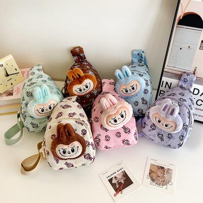 Летняя новая детская мультяшная нагрудная сумка Labubu, поясная сумка, универсальная сумка через плечо, дорожная легкая сумка для хранения KTY