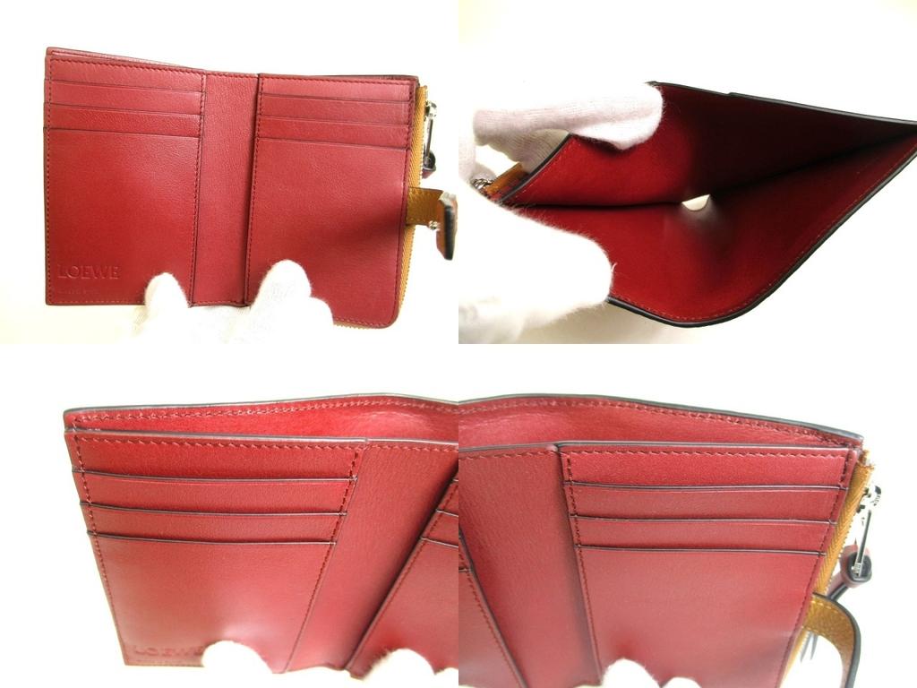 Authentic LOEWE Light Camel Pecan Color Leather Bifold Wallet Compact Wallet #a931  Refurbished
