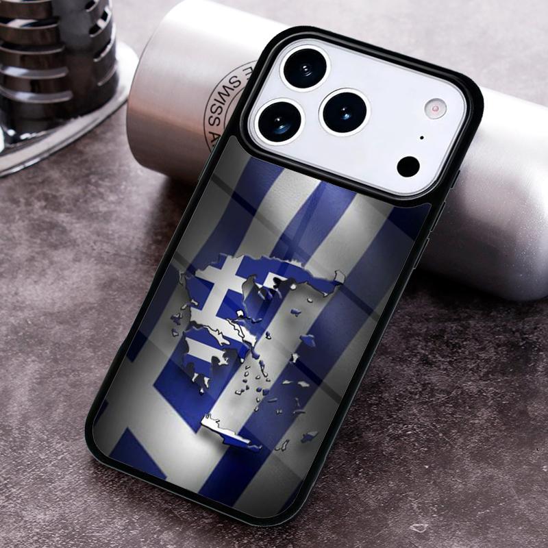 Greek Greece Flag Phone Case for iPhone 17 16 15 Pro Max Air 14 13 12 11 Plus Shockproof Cover