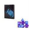 Колода игральных карт и набор из 7 кубиков, пластиковые водонепроницаемые и износостойкие игральные карты, синие и фиолетовые многосторонние числовые кости