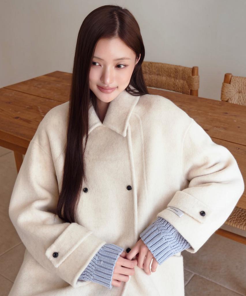 THE GREEN LAB Double Half Coat [Ivory]