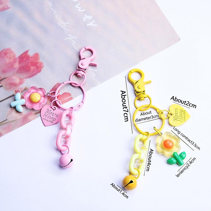 Creative Candy Color Flower Keychain Cute Cartoon Backpack Pendant Earphone Case Hanging Decoration Accessories Gifts