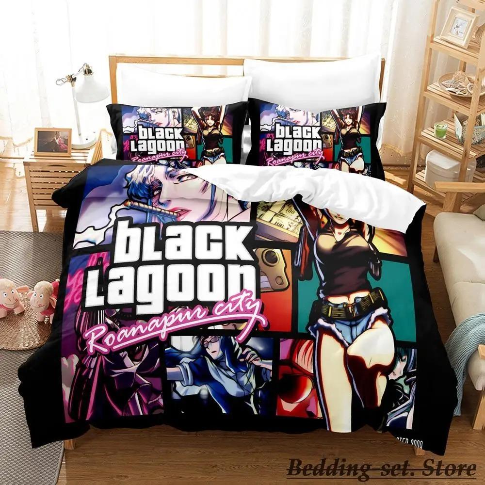 Коллекция постельного белья Black Lagoon Односпальная Twin Полноразмерная Queen King Размер Коллекция кроватей Спальня Взрослый Ребенок Коллекции пододеяльников Аниме Постельный комплект Кровать