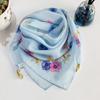 Fashionable Women's Triangular Chiffon Scarf for Neck Protection, Decorative Printed Magnetic Buckle Square Scarf, Versatile Breathable Sunscreen