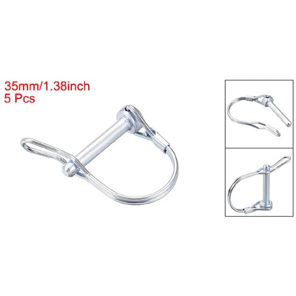 uxcell 1/3/5Pcs Shaft Locking Pin W Ear 6mmx35/40/45/55mm 8mmx60mm Coupler Pin for Farm Trailers Lawn Arch and Garden