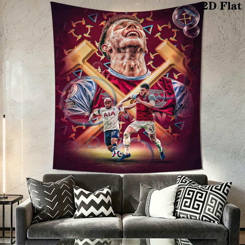 West Ham United Wall Hanging Printed Fabric Blanket Decorative Tapestries for Bedroom Living Room Home Decor