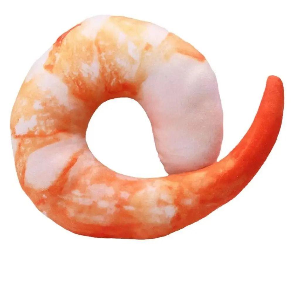 Animal Doll Simulated Shrimp Poop Head Set U Neckpillow Plush Peeled Prawns Plush Toys Kids Toys