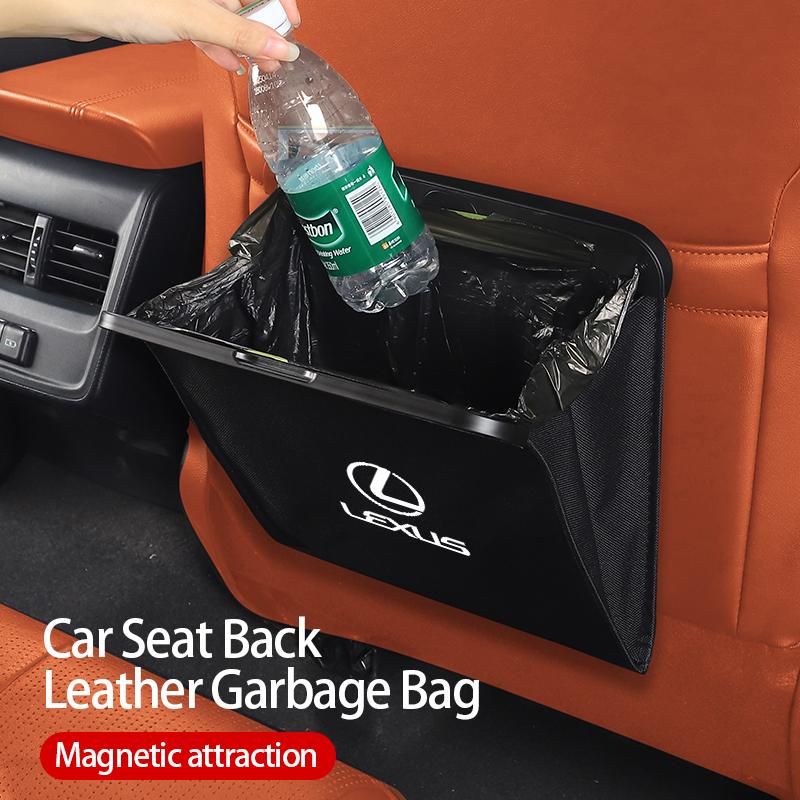 Car Seatback Trash Can Magnetic Waste Bag Garbage Pouch Accessories For Lexus UX250h RX450h CT200h RX400h NX300h RX350 RX300 AEK1