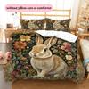 Beautiful Rabbit Pattern Bedding Home Decoration Birthday Gift (1 * duvet cover + 2 * pillowcase, without core)