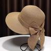 Bowknot Sun Hat Wide Brim Straw Hat Summer Panama Cap for Women